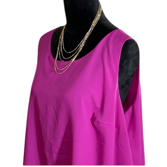 RALPH LAUREN FUCHSIA SLEEVELESS BLOUSE SZ 2X - Picture 4 of 10